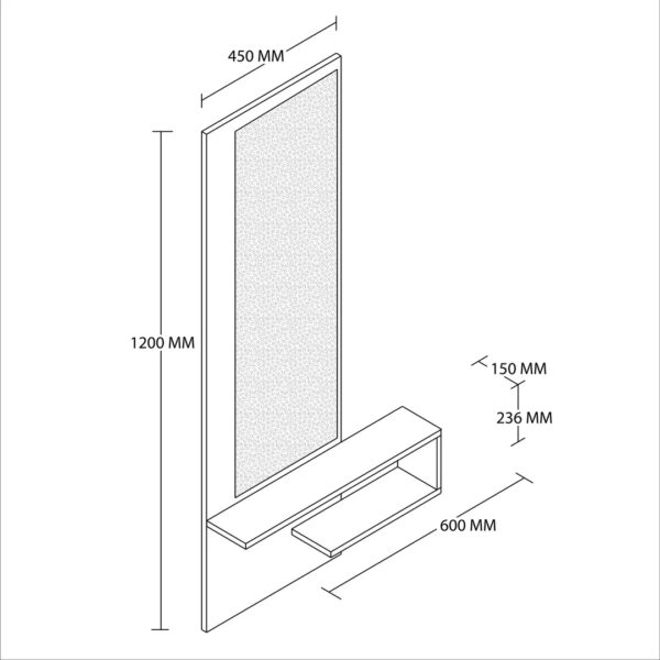 Καθρέφτης με ράφι Line 6005, 45x15x120 εκ. ,All4home - Image 4