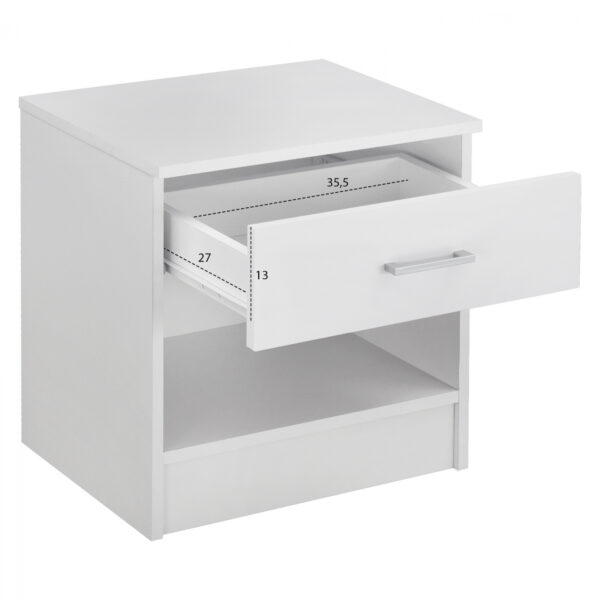 ΚΟΜΟΔΙΝΟ ΜΕ 1 ΣΥΡΤΑΡΙ LANEY ΛΕΥΚΟ HM2345.05 45x35,5x47 εκ. - Image 3