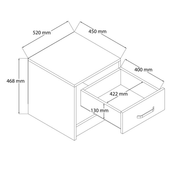 Κομοδίνο 3622 Grande , 52x45x46,8 εκ., All4home - Image 4