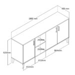Μπουφές 1626 Exxen, Π 180xΜ 45xΥ 82 εκ., All4home - Image 5