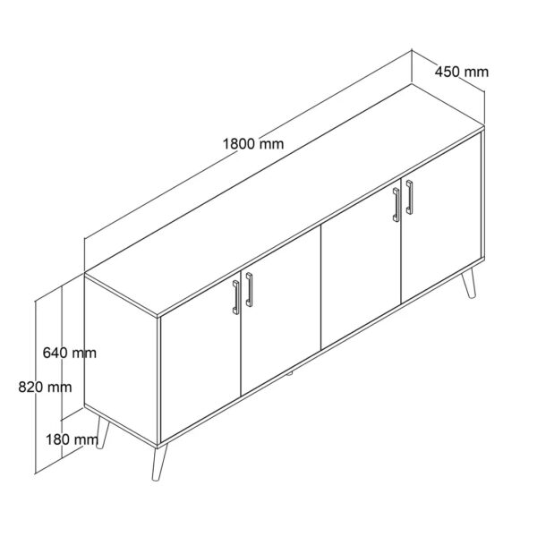 Μπουφές 1670 Hera, Π180xΜ45xΥ82 εκ., All4home - Image 6
