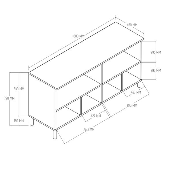 Μπουφές 1700 Monza, Π180xΜ45xΥ79 εκ., All4home - Image 6