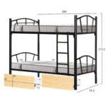 ΚΟΥΚΕΤΑ ΜΕ 2 ΣΥΡΤΑΡΙΑ SONAMA & ΣΤΡΩΜΑΤΑ 90X190εκ FLOOR HM10749.04 ΜΕΤΑΛΛΟ ΜΑΥΡΟ - Image 2