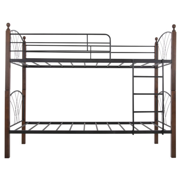 ΚΟΥΚΕΤΑ ΜΕ ΣΤΡΩΜΑΤΑ STOREY HM10749.10 ΜΕΤΑΛΛΟ & ΞΥΛΟ RUBBERWOOD--ΣΤΡΩΜΑΤΑ 90x190εκ. - Image 4