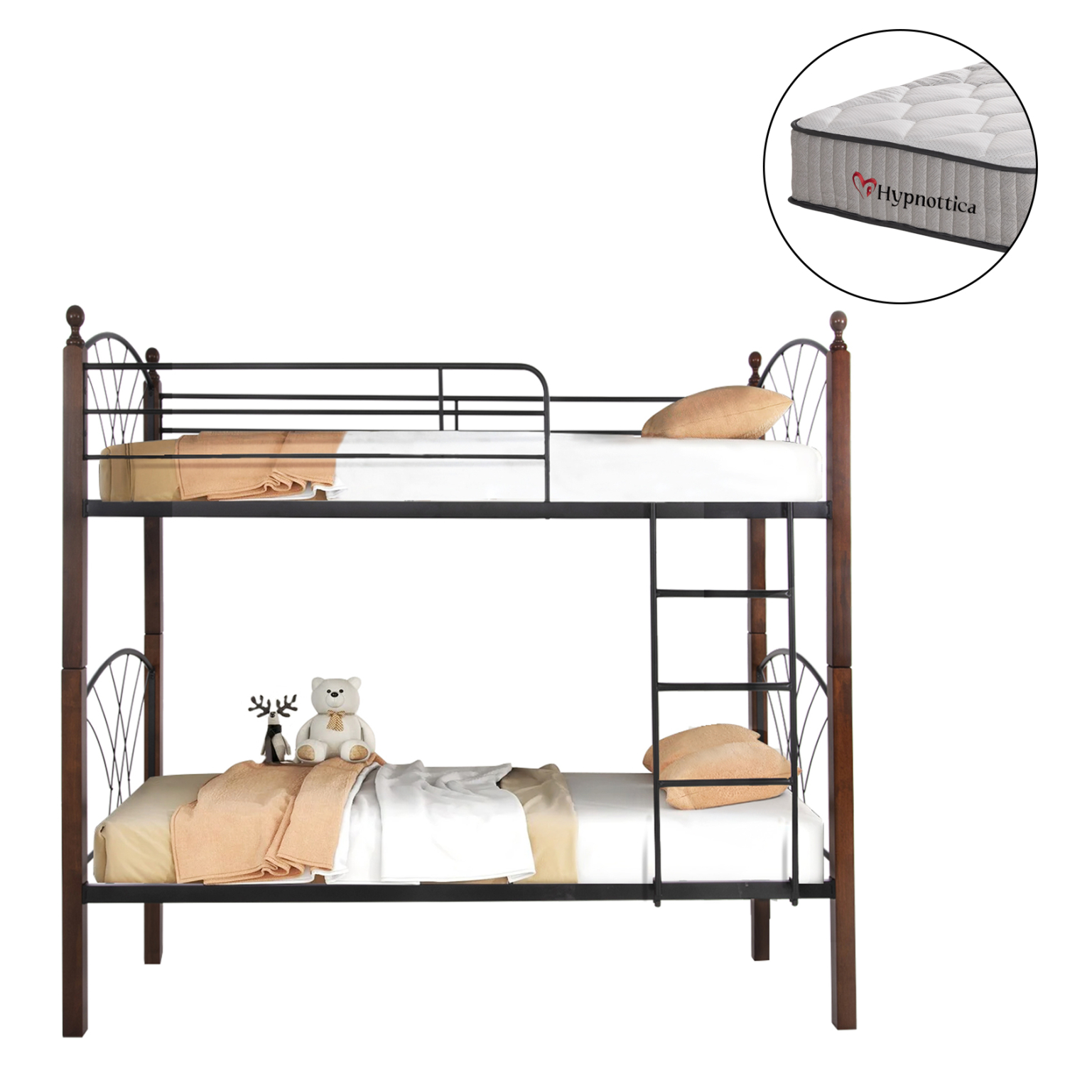 HM10971.01 ΚΟΥΚΕΤΑ ΜΕ ΣΤΡΩΜΑΤΑ STOREY HM10749.10 ΜΕΤΑΛΛΟ & ΞΥΛΟ RUBBERWOOD--ΣΤΡΩΜΑΤΑ 90x190εκ. - Image 1