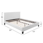 ΚΡΕΒΑΤΙ BECCA 150x200 εκ. ΜΕ PU ΛΕΥΚΟ HM553.01 - Image 2