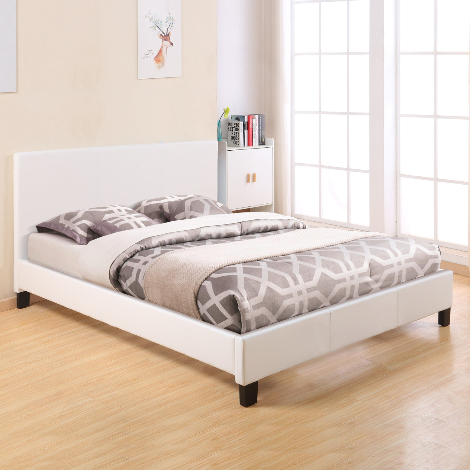 HM553.01 ΚΡΕΒΑΤΙ BECCA 150x200 εκ. ΜΕ PU ΛΕΥΚΟ HM553.01 - Image 1