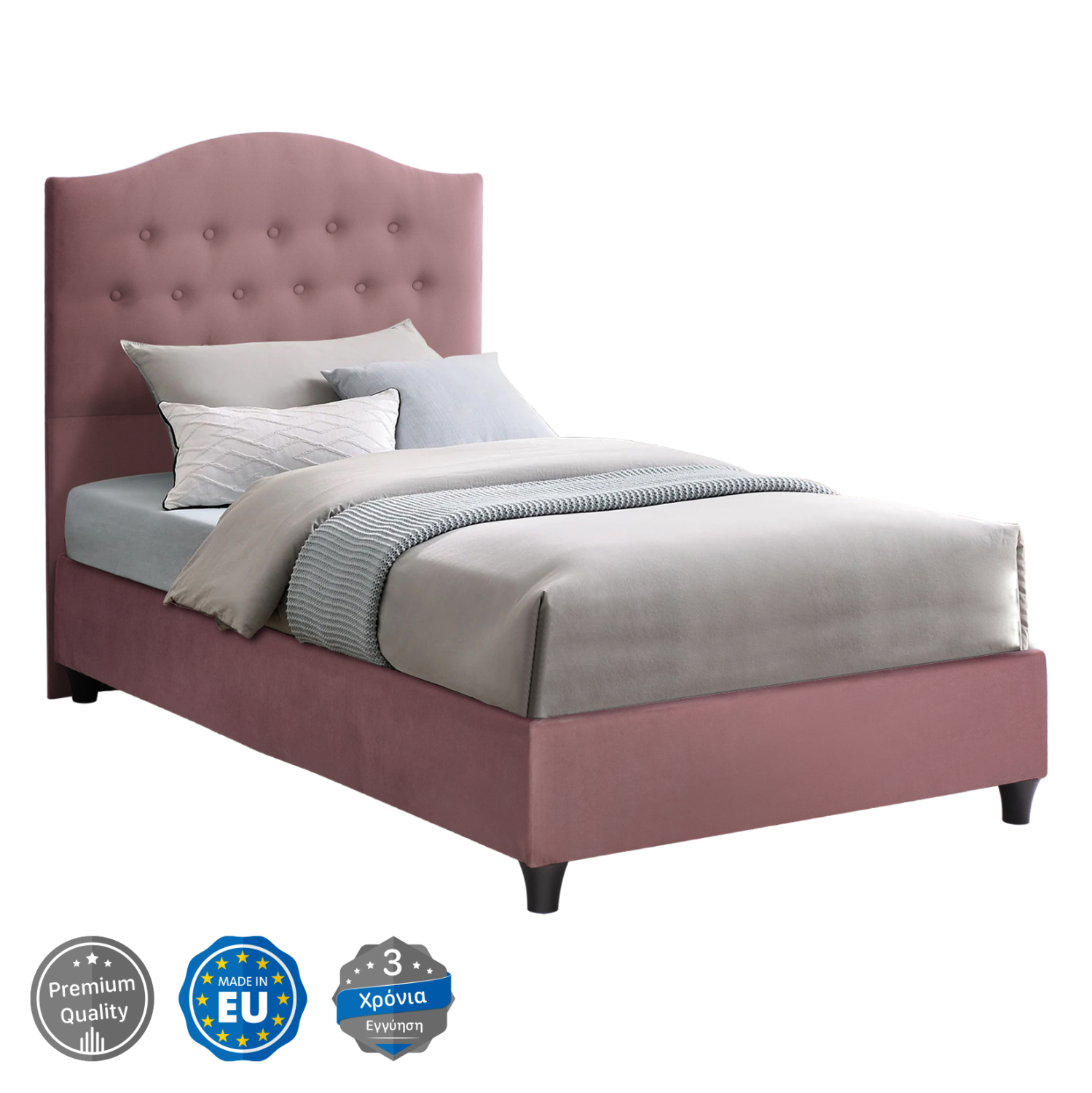 HM651.12 ΚΡΕΒΑΤΙ MALENA ΑΠΟ ΒΕΛΟΥΔΟ ΣΑΠΙΟ ΜΗΛΟ HM651.12 ΓΙΑ ΣΤΡΩΜΑ 90x200 εκ. - Image 1