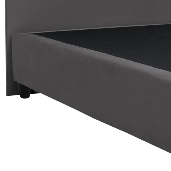 ΚΡΕΒΑΤΙ MALENA ΑΠΟ ΓΚΡΙ ΒΕΛΟΥΔΟ HM638.10 ΓΙΑ ΣΤΡΩΜΑ 150x200 εκ. - Image 5