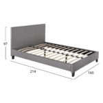 ΚΡΕΒΑΤΙ BECCA ΑΠΟ ΥΦΑΣΜΑ ΓΚΡΙ HM553.11 ΓΙΑ ΣΤΡΩΜΑ 150x200 EK. - Image 3