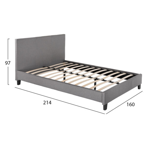 ΚΡΕΒΑΤΙ BECCA ΑΠΟ ΥΦΑΣΜΑ ΓΚΡΙ HM553.11 ΓΙΑ ΣΤΡΩΜΑ 150x200 EK. - Image 3