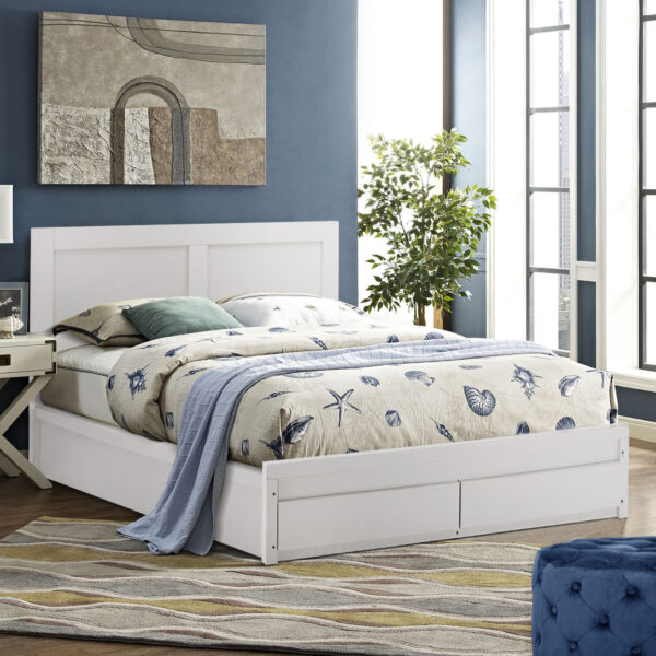 ΚΡΕΒΑΤΙ CAPRI HM312.05 ΜΕ 2 ΣΥΡΤΑΡΙΑ ΛΕΥΚΟ ΓΙΑ ΣΤΡΩΜΑ 150x200 εκ. - Image 2