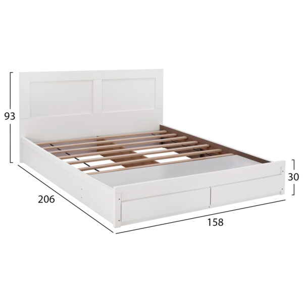 ΚΡΕΒΑΤΙ CAPRI HM312.05 ΜΕ 2 ΣΥΡΤΑΡΙΑ ΛΕΥΚΟ ΓΙΑ ΣΤΡΩΜΑ 150x200 εκ. - Image 3