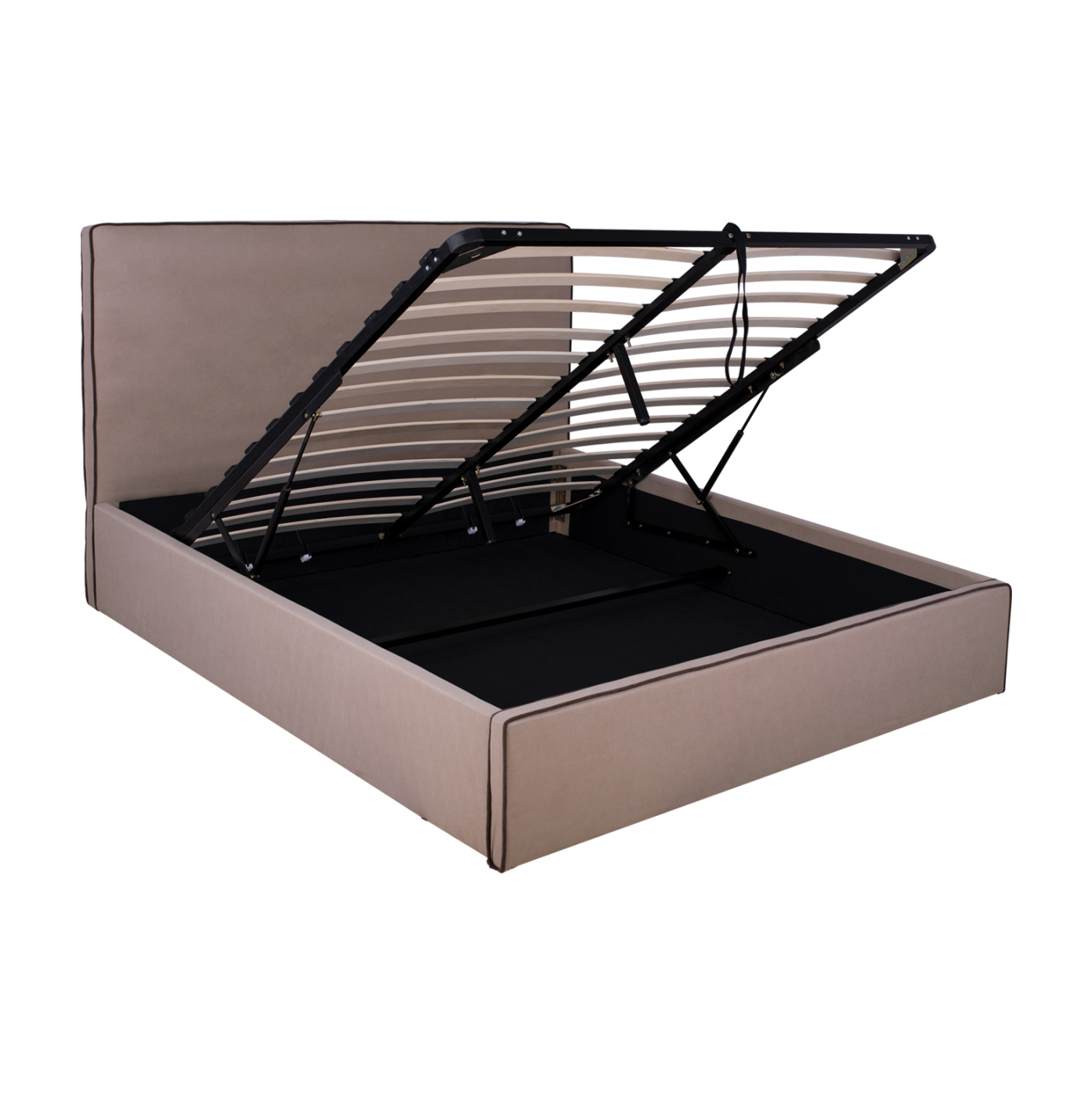 HM584.02 ΚΡΕΒΑΤΙ ALLIE HM584.02 160x200 εκ. ΜΕ ΑΠΟΘΗΚΕΥΤΙΚΟ ΧΩΡΟ ΜΠΕΖ ΥΦΑΣΜΑ - Image 1