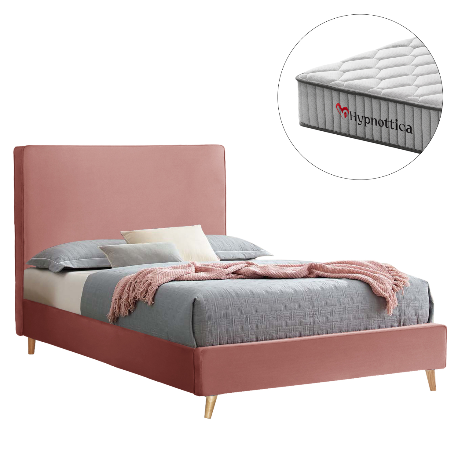 HM10758.02 ΚΡΕΒΑΤΙ ΗΜΙΔΙΠΛΟ ΜΕ ΣΤΡΩΜΑ MAYLIN HM10758.02 ΒΕΛΟΥΔΟ ΣΑΠΙΟ ΜΗΛΟ--ΣΤΡΩΜΑ 120Χ200εκ - Image 1