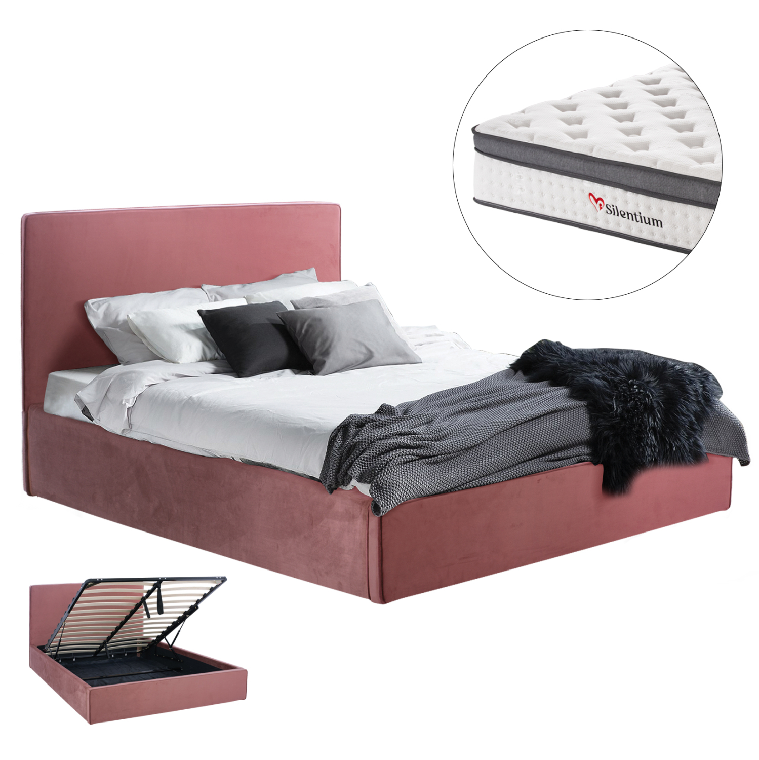HM10805.12 ΚΡΕΒΑΤΙ ΜΕ ΣΤΡΩΜΑ & ΑΠΟΘ.ΧΩΡΟ ALLIE HM10805.12 ΣΑΠΙΟ ΜΗΛΟ ΒΕΛΟΥΔΟ--ΣΤΡΩΜΑ 160Χ200εκ - Image 1
