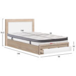ΚΡΕΒΑΤΙ ΜΟΝΟ ΜΕ ΣΥΡΤΑΡΙ & ΣΤΡΩΜΑ MELANY HM10745 ΜΕΛΑΜΙΝΗ SONAMA/ΛΕΥΚΟ--ΓΙΑ 90x190εκ - Image 3