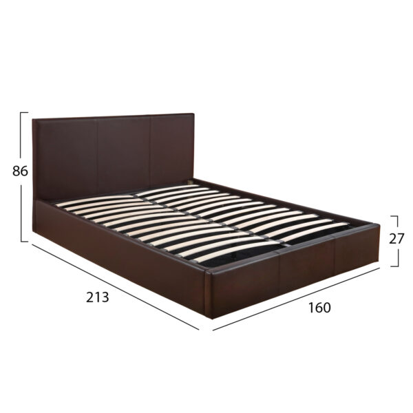 ΚΡΕΒΑΤΙ BOBBI PU ΚΑΦΕ ΜΕ ΑΠΟΘΗΚΕΥΤΙΚΟ ΧΩΡΟ HM554.02 150x200 εκ. - Image 2