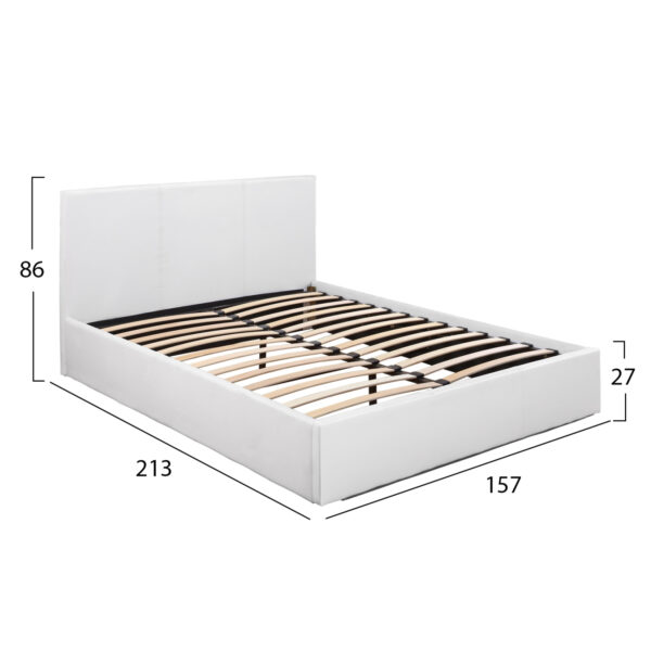 ΚΡΕΒΑΤΙ BOBBI PU ΛΕΥΚΟ ΜΕ ΑΠΟΘΗΚΕΥΤΙΚΟ ΧΩΡΟ 150x200 εκ. HM554.01 - Image 2