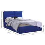 ΚΡΕΒΑΤΙ ROYALTY ΑΠΟ ΒΕΛΟΥΔΟ ΜΠΛΕ ΥΠΕΡΔΙΠΛΟ 160x200 εκ. HM563.08 - Image 2