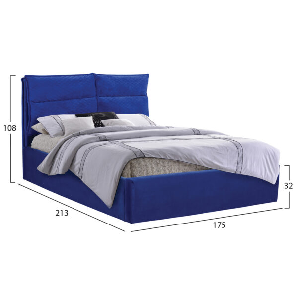 ΚΡΕΒΑΤΙ ROYALTY ΑΠΟ ΒΕΛΟΥΔΟ ΜΠΛΕ ΥΠΕΡΔΙΠΛΟ 160x200 εκ. HM563.08 - Image 2