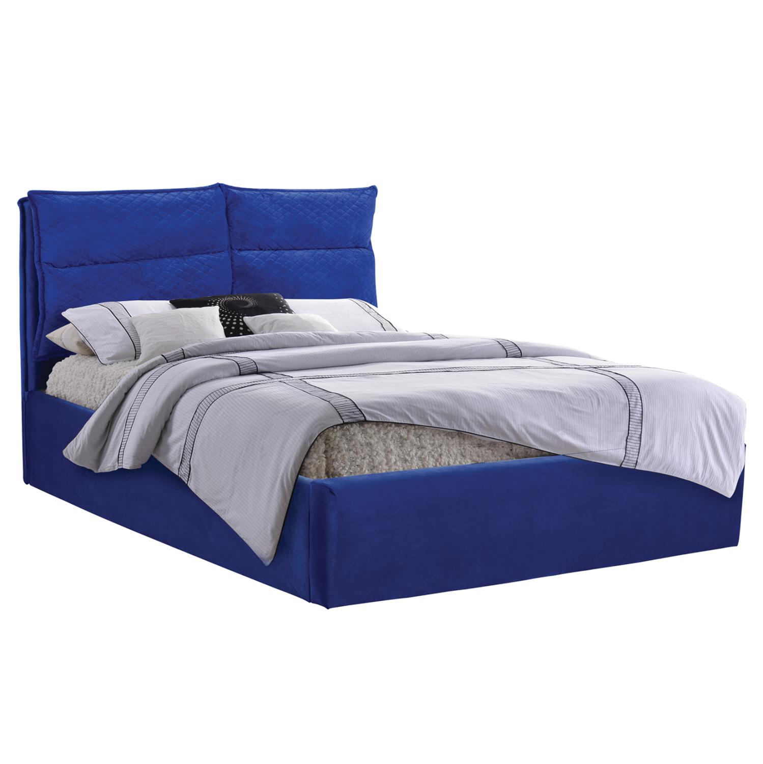HM563.08 ΚΡΕΒΑΤΙ ROYALTY ΑΠΟ ΒΕΛΟΥΔΟ ΜΠΛΕ ΥΠΕΡΔΙΠΛΟ 160x200 εκ. HM563.08 - Image 1