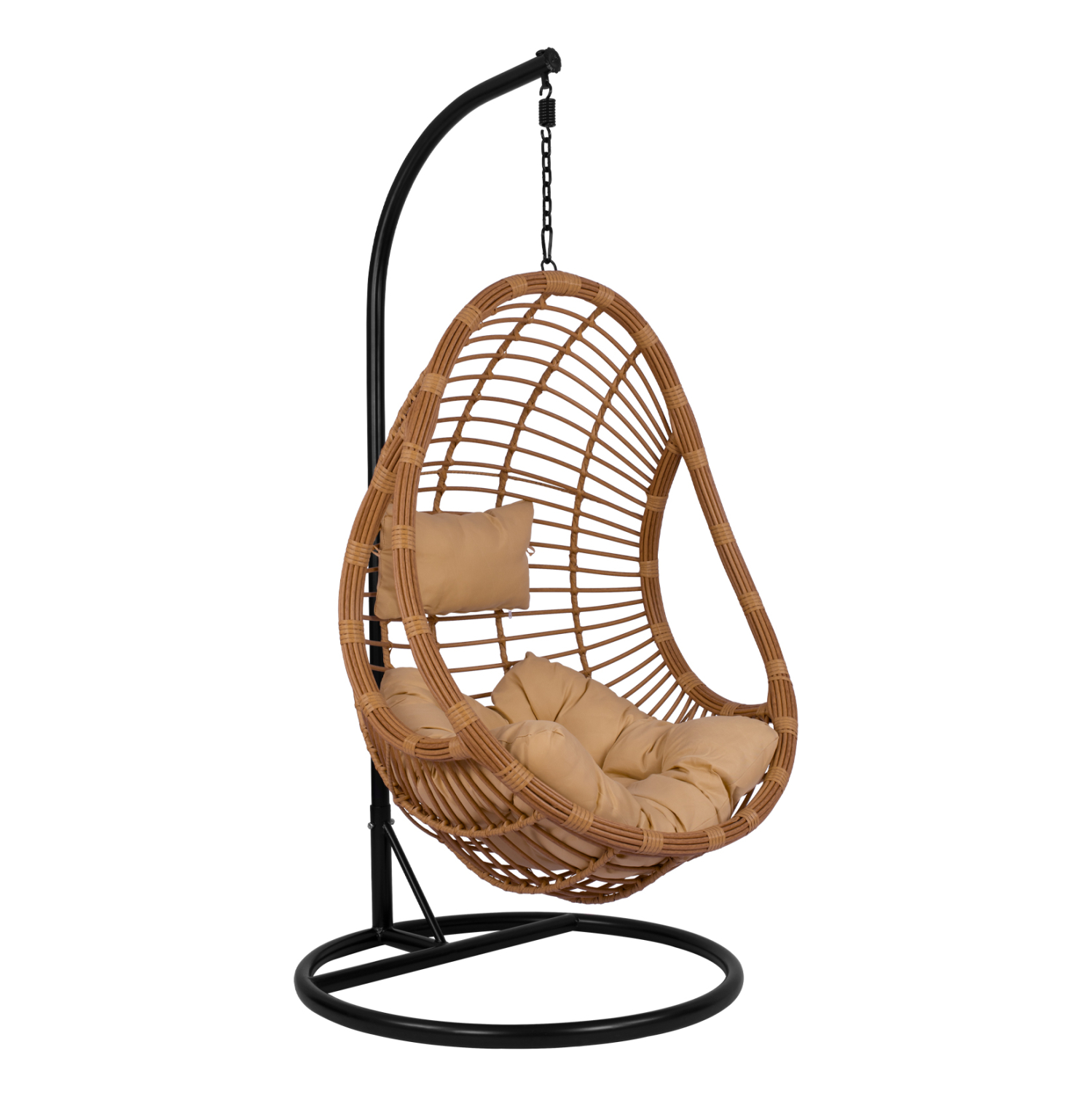 HM5541.01 ΚΡΕΜΑΣΤΗ ΠΟΛΥΘΡΟΝΑ ΦΩΛΙΑ CALLIE HM5541.01 ΜΕ WICKER & ΜΑΞΙΛΑΡΙΑ ΜΠΕΖ Φ95Χ195Υ εκ. - Image 1