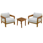 LOUNGE ΣΕΤ SOLARA HM10892 ΤΡΑΠΕΖΑΚΙ & 2 ΠΟΛΥΘΡΟΝΕΣ--ΞΥΛΟ ΑΚΑΚΙΑΣ--ΕΚΡΟΥ ΜΑΞΙΛΑΡΙΑ