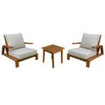 LOUNGE ΣΕΤ MIREX HM10893 ΤΡΑΠΕΖΑΚΙ & 2 ΠΟΛΥΘΡΟΝΕΣ--ΞΥΛΟ ΑΚΑΚΙΑΣ--ΕΚΡΟΥ ΜΑΞΙΛΑΡΙΑ