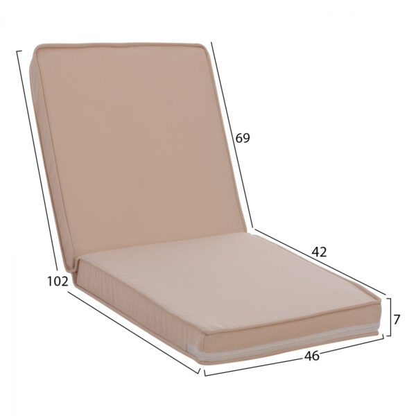 ΜΑΞΙΛΑΡΙ ΚΑΡΕΚΛΑΣ ΜΕ ΠΛΑΤΗ POLYESTER CHIOS ΜΠΕΖ HM11238.01P 110X46X6κ. - Image 2