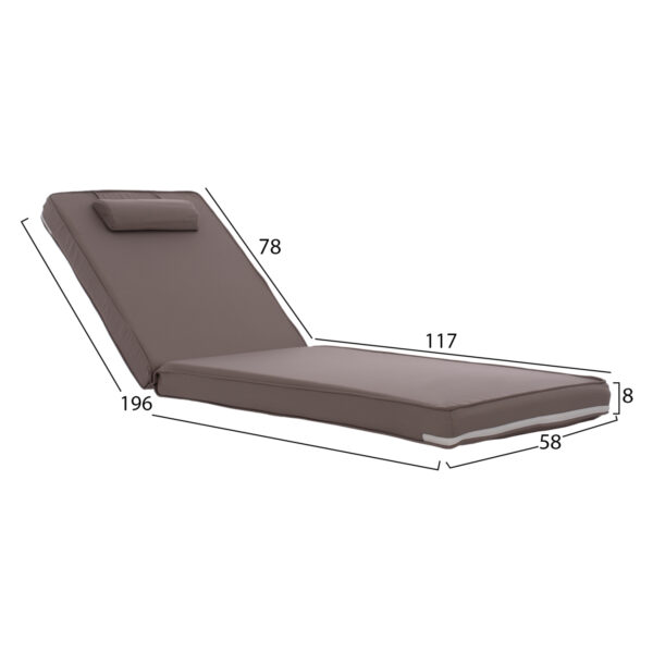 ΜΑΞΙΛΑΡΙ ΞΑΠΛΩΣΤΡΑΣ POLYESTER CHIOS ΓΚΡΙ HM11236.10P 196(117+1+78)x58x9εκ. - Image 2