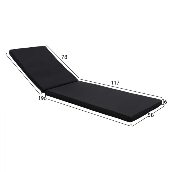 ΜΑΞΙΛΑΡΙ ΞΑΠΛΩΣΤΡΑΣ TEXTILENE 600gr/m2 2X1 SIFNOS ΜΑΥΡΟ HM11234.05T 196(117+1+78)x58x6εκ. - Image 2