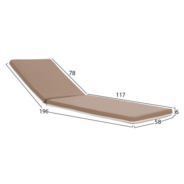 ΜΑΞΙΛΑΡΙ ΞΑΠΛΩΣΤΡΑΣ TEXTILENE 600gr/m2 2X1 SIFNOS ΜΟΚΑ HM11234.04T 196(117+1+78)x58x6 εκ. - Image 2