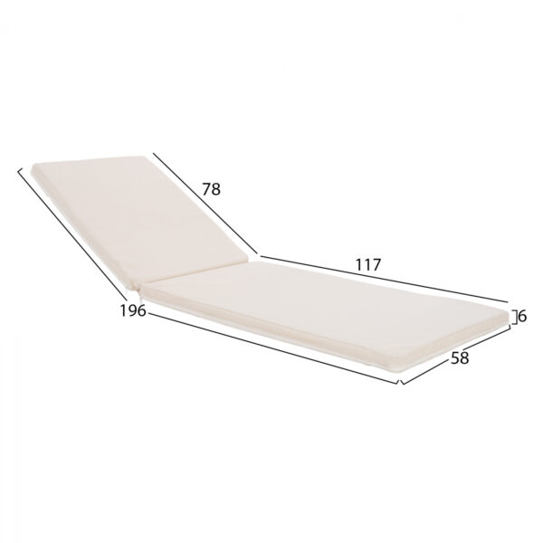 ΜΑΞΙΛΑΡΙ ΞΑΠΛΩΣΤΡΑΣ TEXTILENE 600gr/m2 2X1 SIFNOS ΜΠΕΖ HM11234.60T 196(117+1+78)x58x6εκ. - Image 2