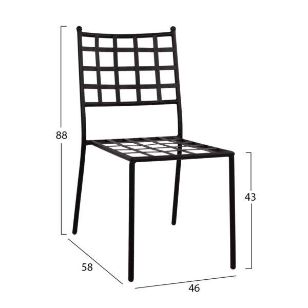 ΜΕΤΑΛΛΙΚΗ ΚΑΡΕΚΛΑ EMERY HM5509 ΣΕ ΜΑΥΡΗ ΑΠΟΧΡΩΣΗ 46x58x88  cm - Image 2