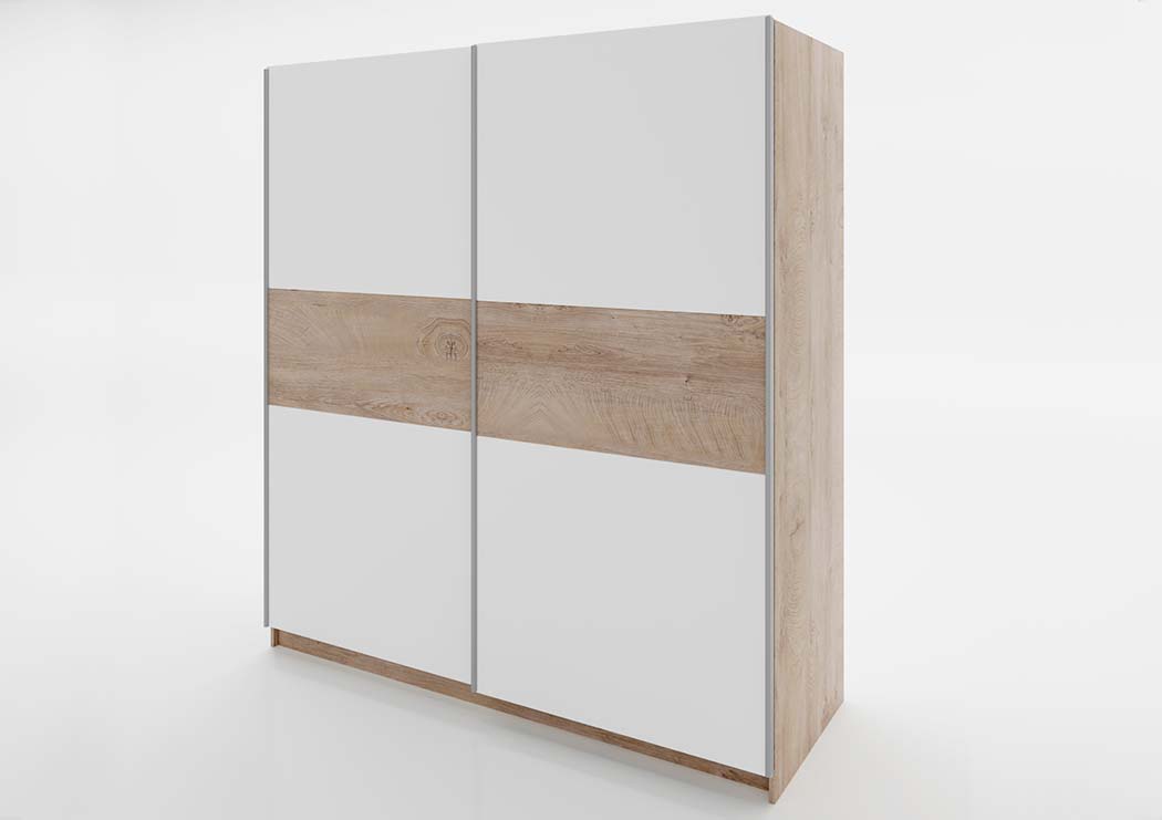 Ντουλάπα Συρόμενη Ντουλάπα Συρόμενη, Modul 931, Σόνομα/Λευκό, 180x200x59, Genomax - Image 1
