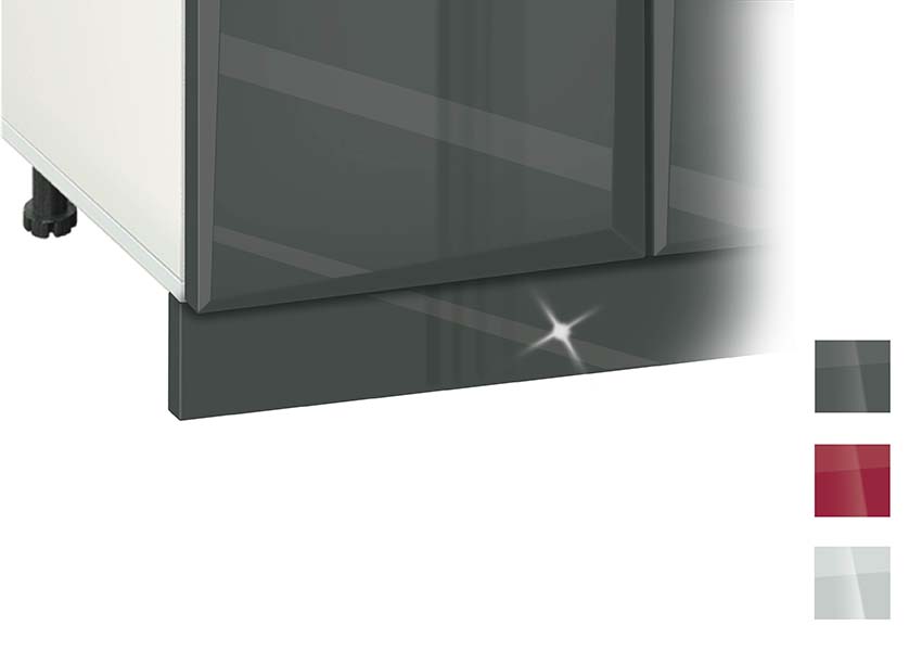 Μπάζα κουζίνας κάτω, MDF Γυαλιστερό, 10 ή 15x280 εκ., Genomax - Image 1