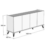 Μπουφές Elegante 1600, Π180xΜ45xΥ80,80 εκ., All4home - Image 5
