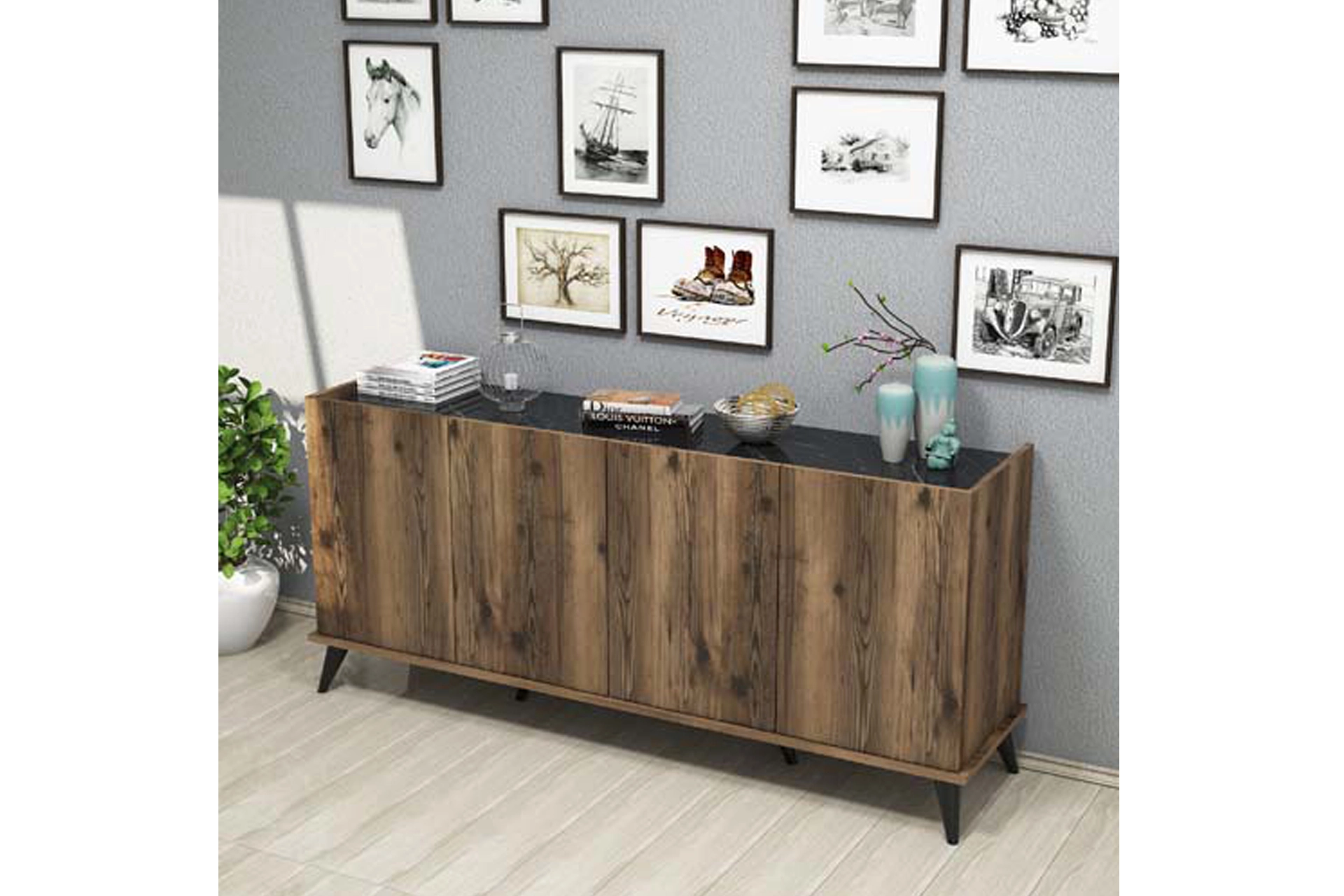 Μπουφές Elegante 1604 Μπουφές Elegante 1604, Π180xΜ45xΥ80,80 εκ., All4home - Image 1
