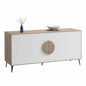ΜΠΟΥΦΕΣ SAVORE HM18368.11 ΜΕΛΑΜΙΝΗ SONAMA/ΛΕΥΚΟ--ΜΑΥΡΑ ΜΕΤΑΛ.ΠΟΔΙΑ 180x35.5x82Υεκ.
