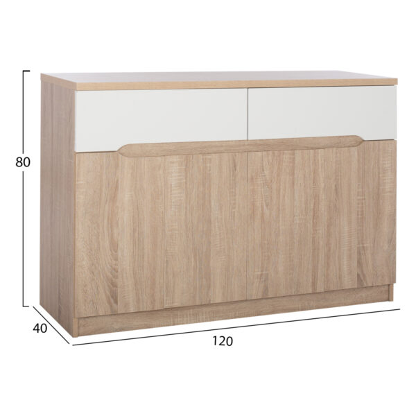 ΜΠΟΥΦΕΣ JOLENE HM2234.02 2 ΣΥΡΤΑΡΙΑ & 4 ΠΟΡΤΕΣ SONAMA 120X40X80εκ. - Image 2