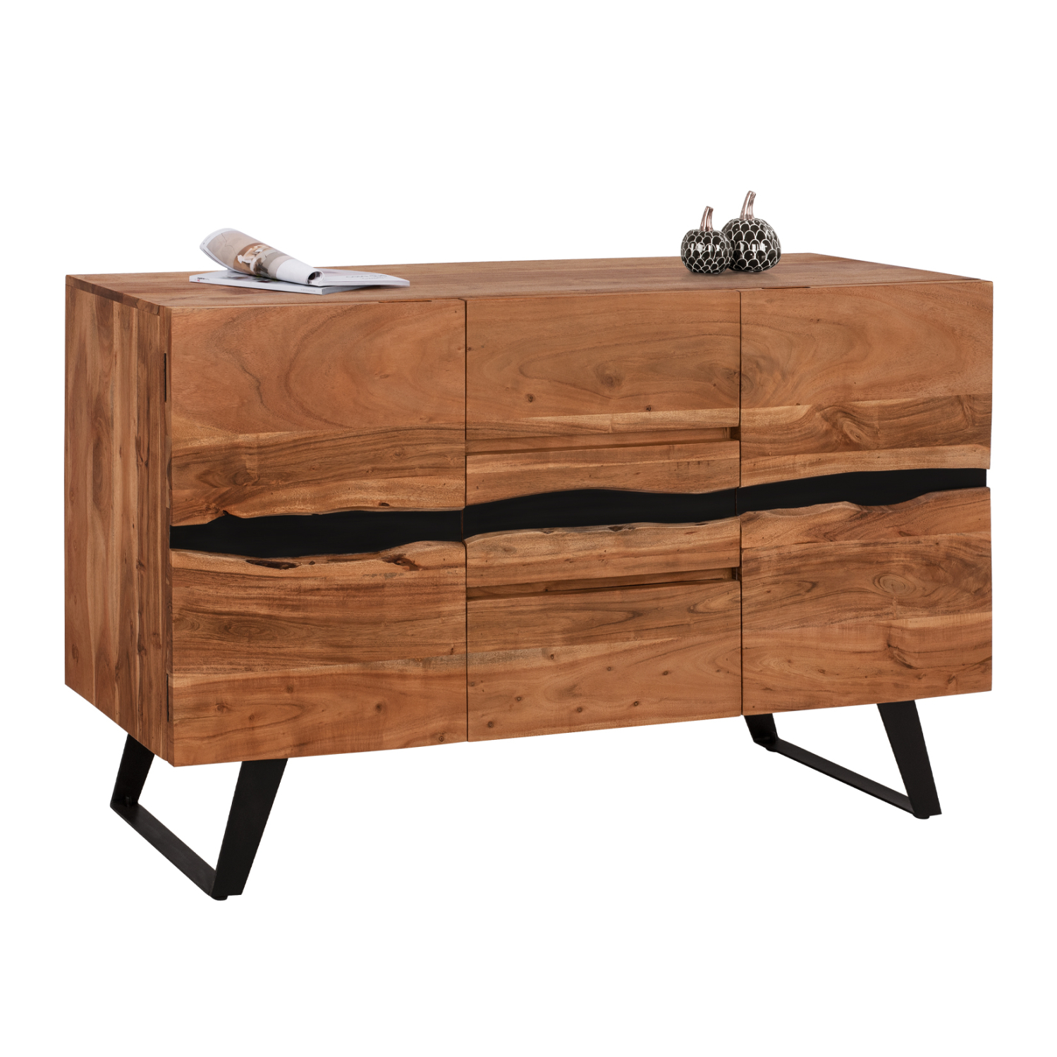 HM8475.11 ΜΠΟΥΦΕΣ ΜΕ 3 ΣΥΡΤΑΡΙΑ ALICIA HM8475.11 ΑΠΟ ΜΑΣΙΦ ΞΥΛΟ ΑΚΑΚΙΑΣ 148x44x86Υ εκ. - Image 1