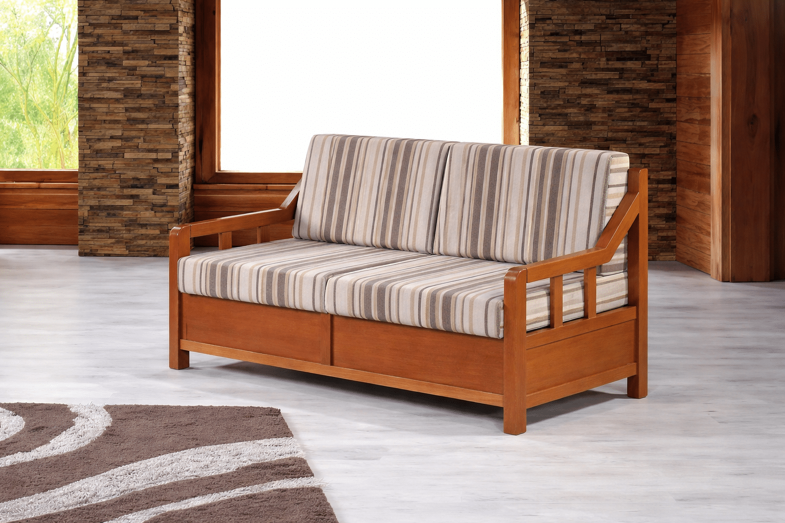myluxurysofa-2θ_παυλινα Διθέσιος καναπές ξύλινος Παυλίνα - Image 1