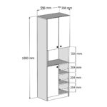 Ντουλάπα ,Order 3000,Λευκό, 59,6x35x180 εκ. ,All4home - Image 4