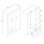 Ντουλάπα ,Grande 3506, 120x47,50x181,80 εκ. ,All4home - Image 3
