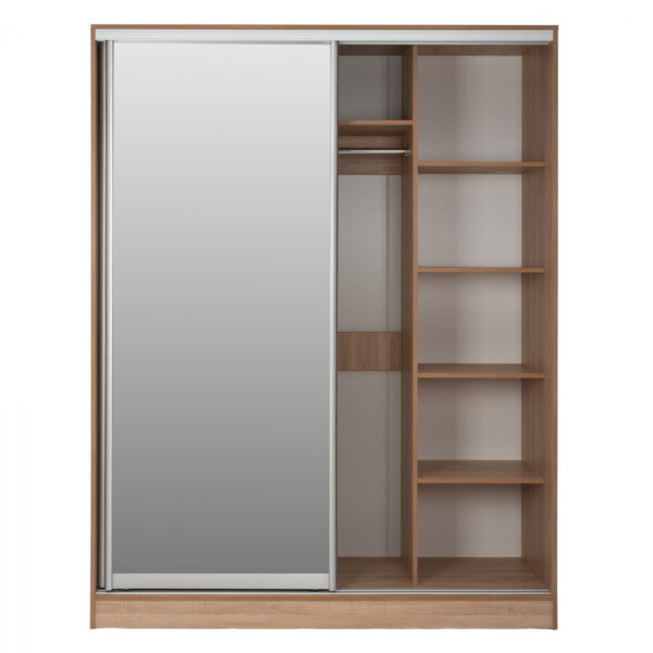 ΝΤΟΥΛΑΠΑ 2ΦΥΛΛΗ 180X60X210Υεκ. ΣΥΡΟΜΕΝΗ ΜΕ ΚΑΘΡΕΠΤΗ SONAMA OAK HM2437 - Image 4