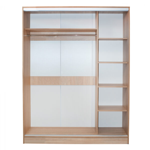 ΝΤΟΥΛΑΠΑ 2ΦΥΛΛΗ 180X60X210Υεκ. ΣΥΡΟΜΕΝΗ ΜΕ ΚΑΘΡΕΠΤΗ SONAMA OAK HM2437 - Image 5
