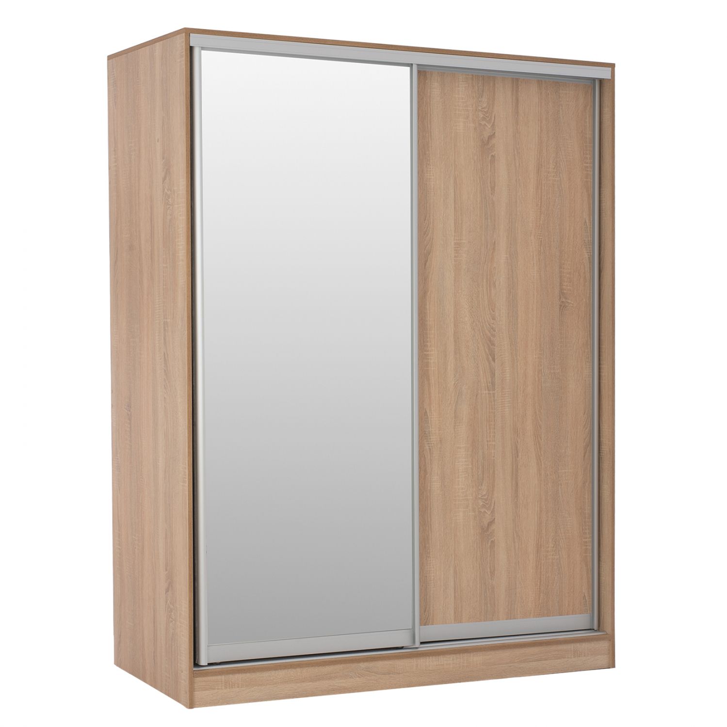 HM2437 ΝΤΟΥΛΑΠΑ 2ΦΥΛΛΗ 180X60X210Υεκ. ΣΥΡΟΜΕΝΗ ΜΕ ΚΑΘΡΕΠΤΗ SONAMA OAK HM2437 - Image 1