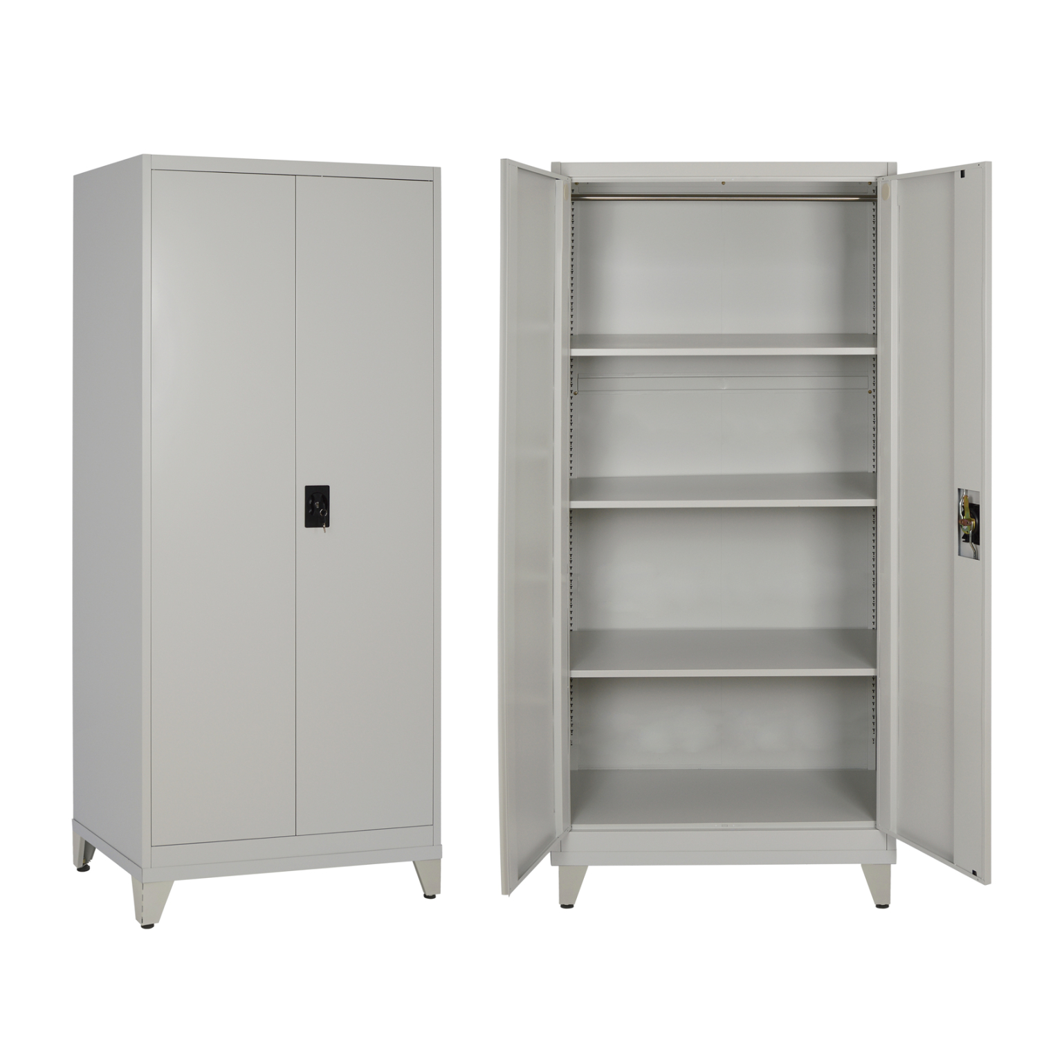 HM21287.01 ΝΤΟΥΛΑΠΑ 2ΦΥΛΛΗ ΜΕΤΑΛΛΙΚΗ HRONDA HM21287.01 3 ΡΑΦΙΑ-ΚΛΕΙΔΑΡΙΑ & ΠΟΔΙΑ 70x40x180Υεκ. - Image 1