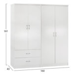 ΝΤΟΥΛΑΠΑ 4-ΦΥΛΛΗ ΜΕ 2 ΣΥΡΤΑΡΙΑ JENNA HM11351.05 ΜΕΛΑΜΙΝΗ ΣΕ ΛΕΥΚΟ 160x43x181Υ - Image 2